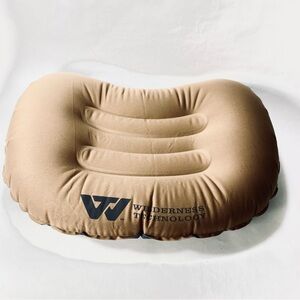 Wilderness Technology Inflatable Camping Travel Pillow - Tan Gray